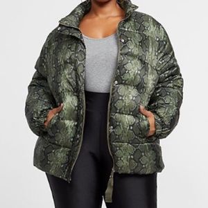 Green Python Bomber Jacket